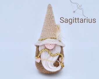 Crochet Sagittarius Sign, Astrological Sign, Zodiac Sign Gnome Crochet Pattern, Crochet Sagittarius Gnome Pattern