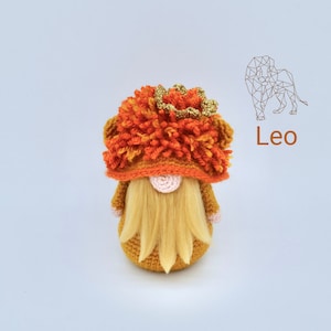 Crochet Leo Sign, Astrological Sign, Zodiac Sign Gnome Crochet Pattern, Crochet Leo Gnome Pattern
