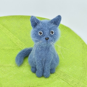 Crochet Cat Pattern, Crochet Russian Blue Cat Pattern, Russian Blue Crochet Amigurumi Cat, Fluffy Сrochet Cat