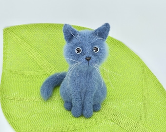 Crochet Cat Pattern, Crochet Russian Blue Cat Pattern, Russian Blue Crochet Amigurumi Cat, Fluffy Сrochet Cat