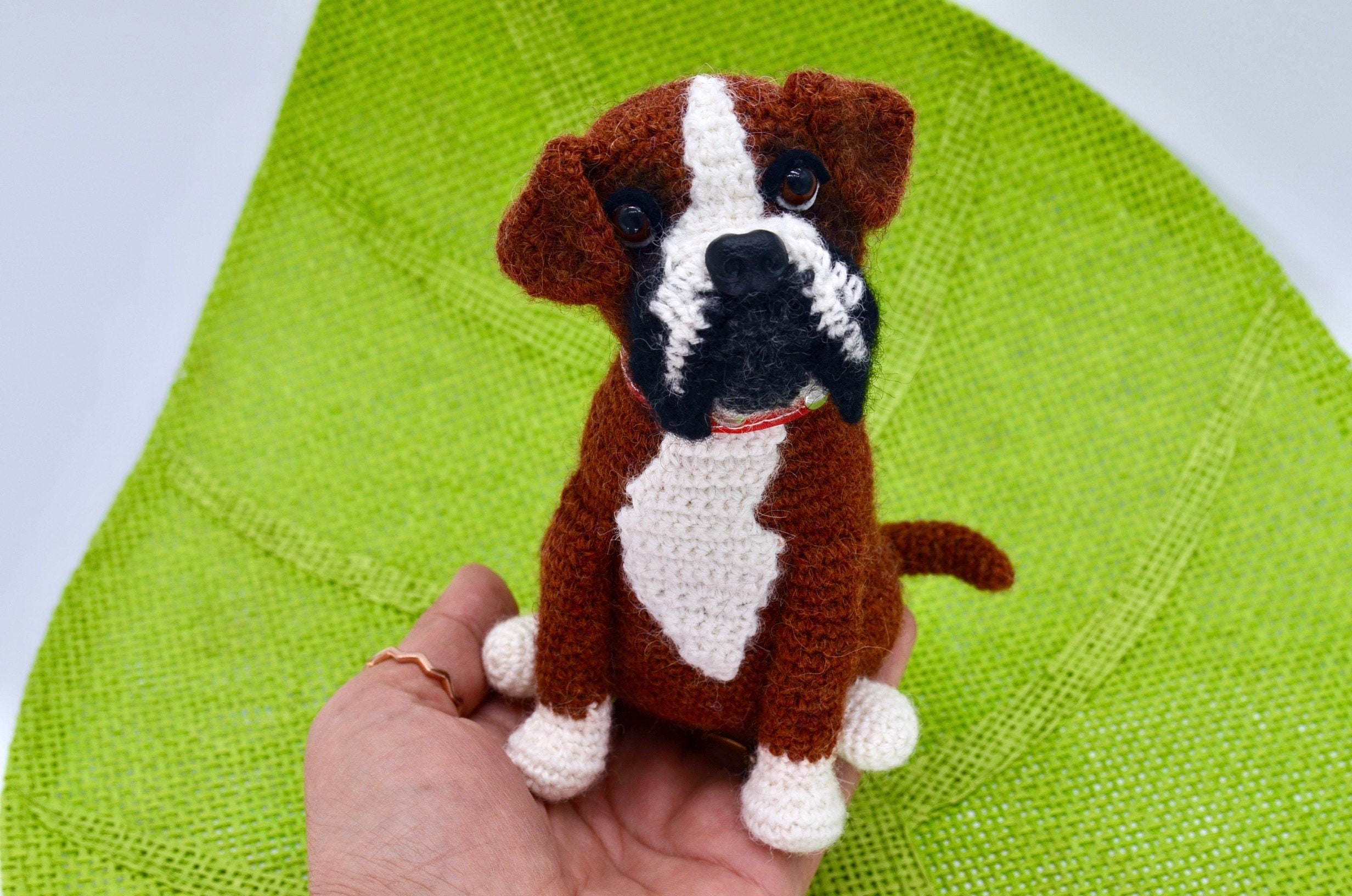 Boxer Crochet Pattern, Crochet Boxer Dog Pattern, Amigurumi Boxer