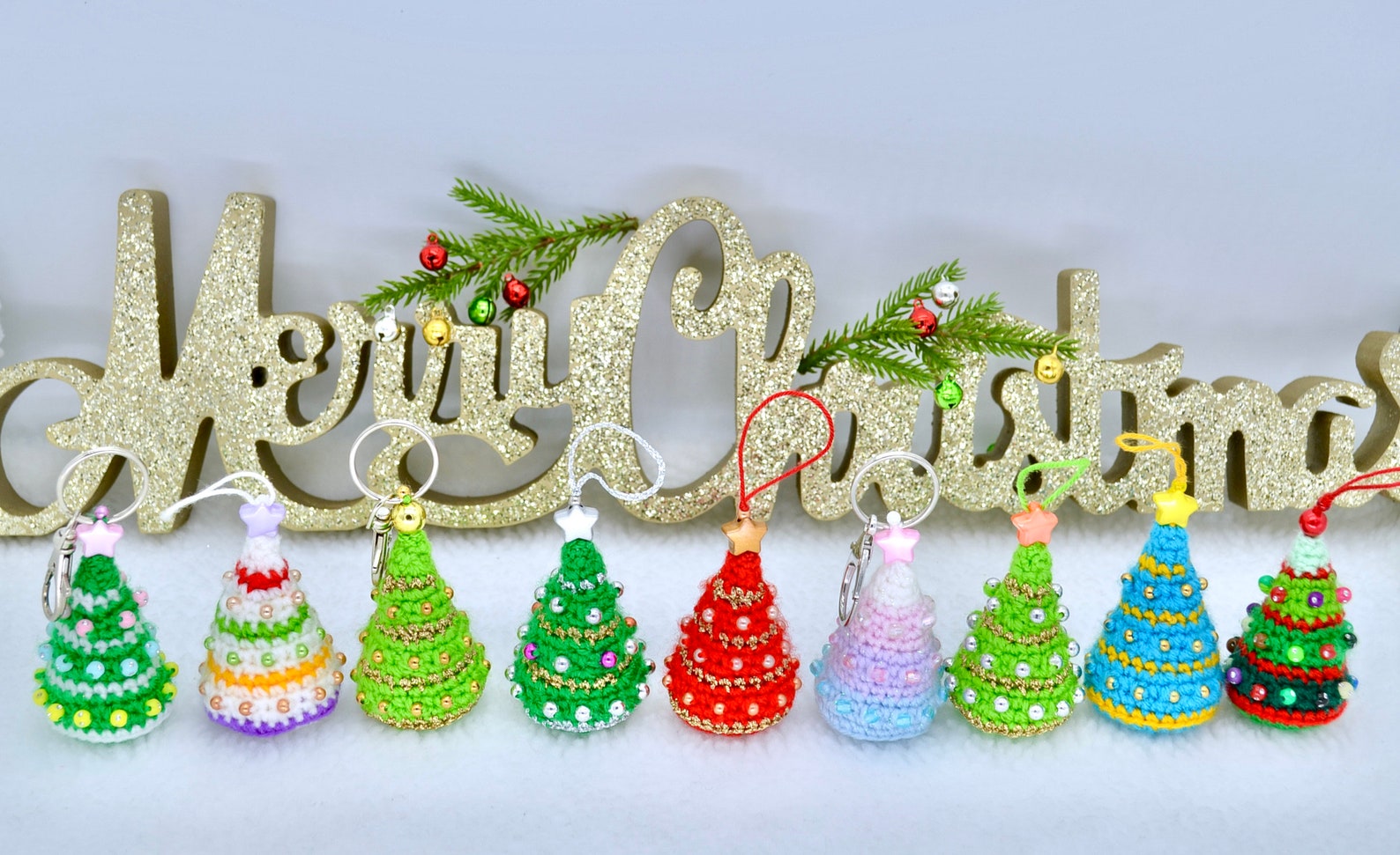 Crochet Christmas Tree Keyring Pattern Crochet Amigurumi Mini Etsy UK