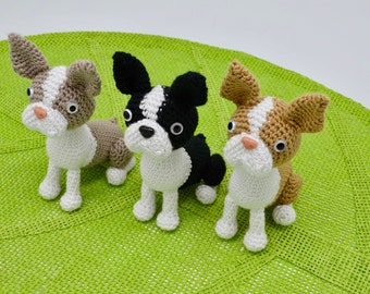 Boston Terrier Crochet Pattern, Crochet Dog Pattern, Crochet Boston Terrier, Amigurumi Champagne BostonTerrier