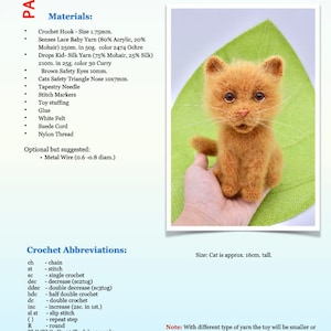 Crochet Cat Pattern, Crochet Ginger Cat Pattern, Crochet Amigurumi Ginger Cat, Realistic Cat image 10
