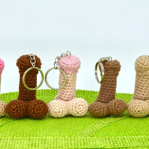 Crochet Penis Keychain PATTERN, Amigurumi Crochet Dick PATTERN, Penis Keyring, Valentines Day gift, Willy, Hen and Stag Do