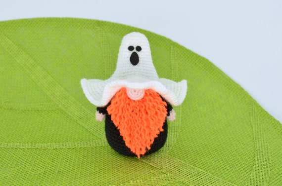Crochet  Ghost Gnome Pattern, Crochet Gnome in Ghost Hat Pattern, Crochet Halloween Pattern, Crochet Ghost Pattern