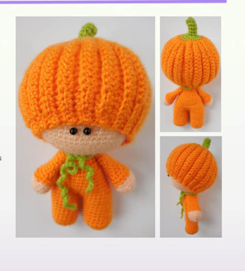 Crochet Pumpkin Pattern, Crochet Pattern Amigurumi Doll, Crochet Pumpkin Pippa image 1