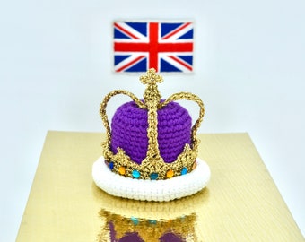 King Charles III Coronation Crown Crochet Pattern, St Edwards Crown, British Crown, Royal Crown