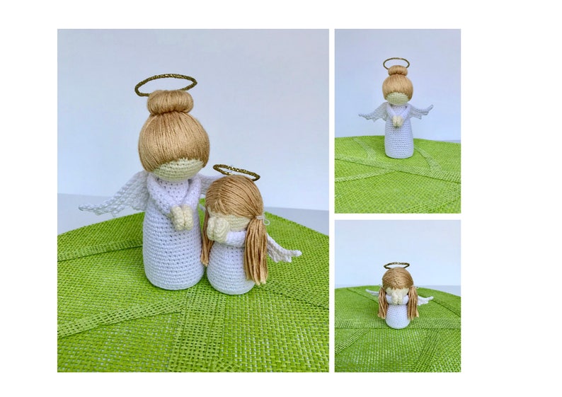 Angel Crochet Pattern, Crochet Amigurumi Doll Mother and Child Angel Amigurumi Dolls image 2