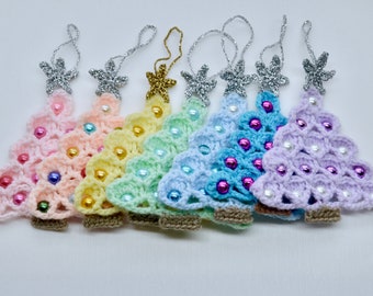 Crochet Christmas Tree Pattern, Crochet Christmas Tree Ornament Pattern, Christmas Garland Crochet Pattern