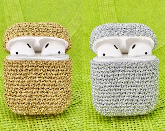 AirPods Case Crochet Pattern, Crochet Gold and Silver AirPods Pattern
