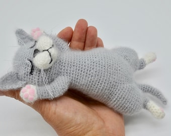 Katze Häkelanleitung, Katze Amigurumi Anleitung, Schlafende Katze Häkelanleitung, Schlafendes Kätzchen häkeln