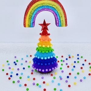 Crochet Christmas Tree Pattern, Crochet Christmas Rainbow Tree Ornament Pattern, Christmas Decoration Tree Pattern image 2