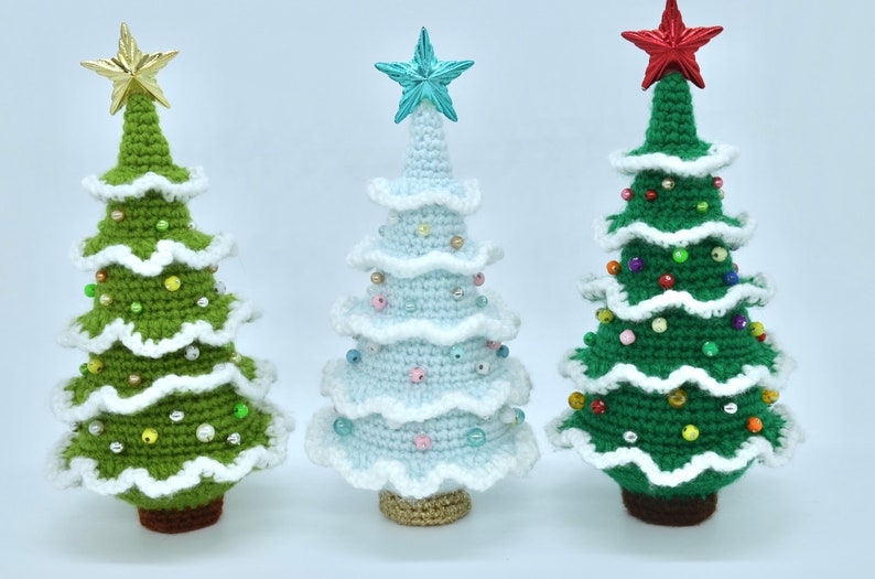 Crochet Christmas Tree Pattern, Crochet Amigurumi Christmas Tree Ornament Pattern image 5