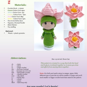 Crochet Pattern Lotus Amigurumi Doll Flower Doll Lucia image 9