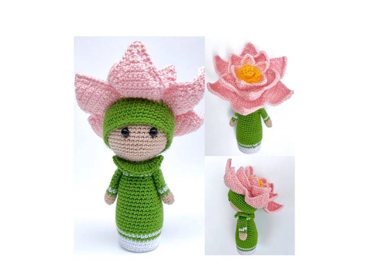 Crochet Pattern Lotus Amigurumi Doll Flower Doll Lucia image 8