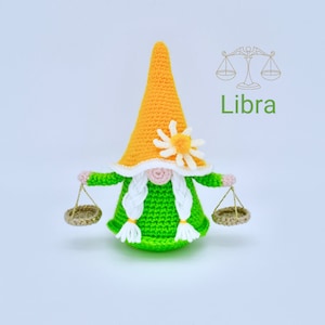 Crochet Libra Sign, Astrological Sign, Zodiac Sign Gnome Crochet Pattern, Crochet Libra Gnome Pattern