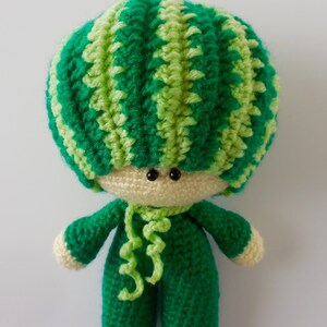 Watermelon Crochet Pattern Amigurumi Doll Watermelon William image 3