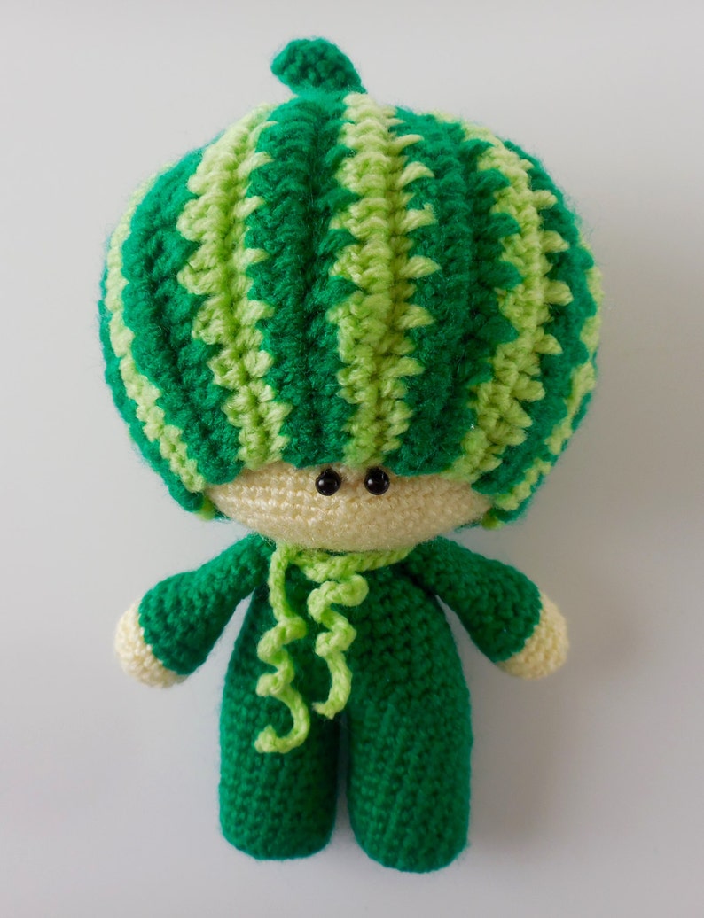 Watermelon Crochet Pattern Amigurumi Doll Watermelon William image 3