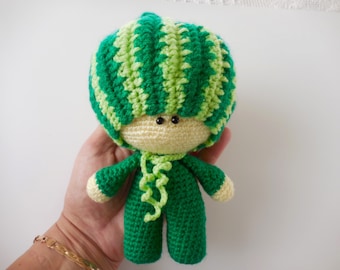 Watermelon Crochet Pattern Amigurumi Doll -  Watermelon William