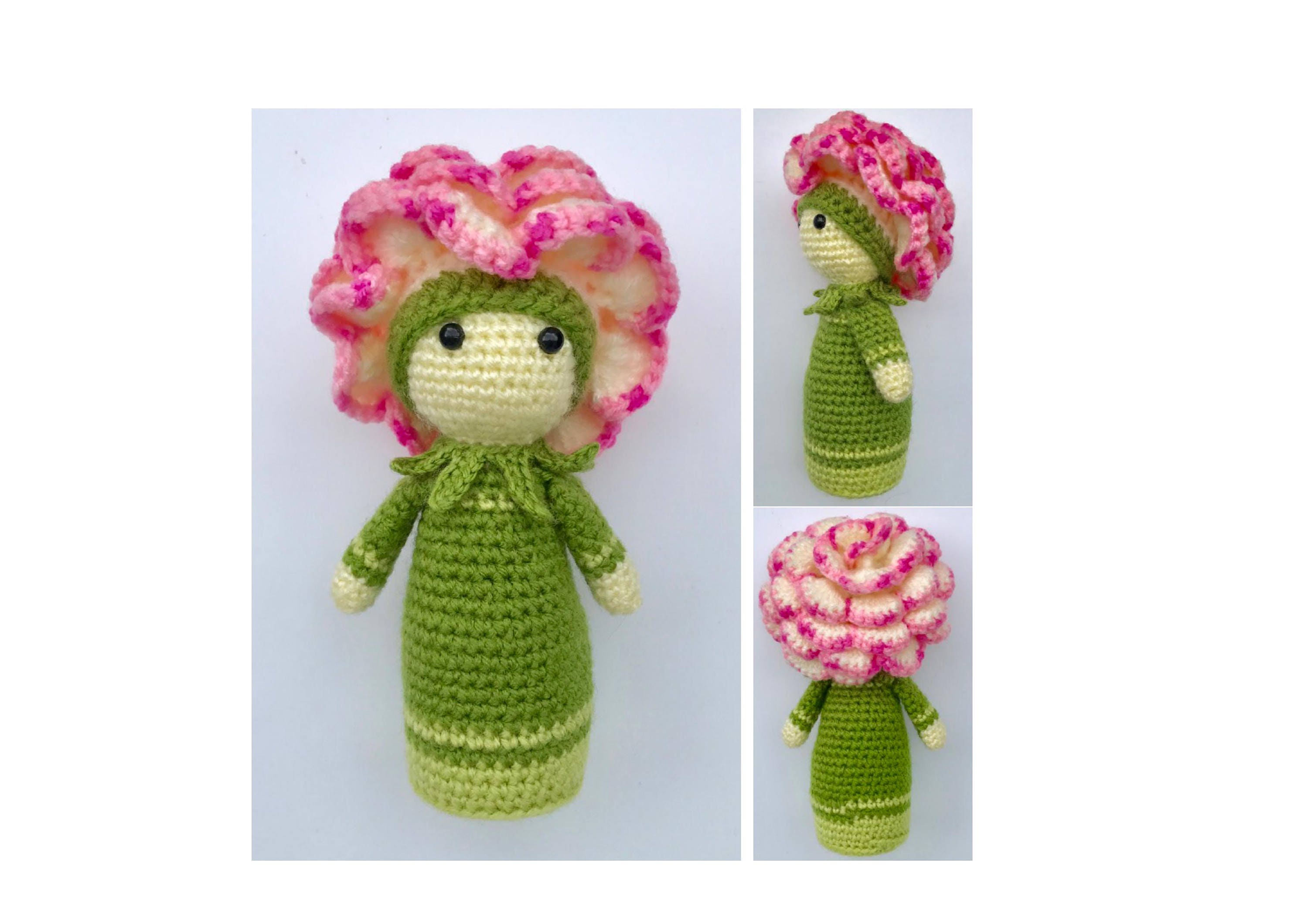 Crochet Rose Pattern Amigurumi Doll Flower Doll Rosie