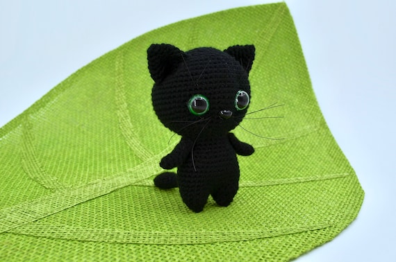 Black Cat Crochet Pattern, Beginner Amigurumi Kitten (PDF Pattern