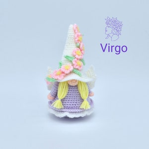 Crochet Virgo Sign, Astrological sign, Zodiac Sign Gnome Crochet Pattern, Crochet Gnome Pattern