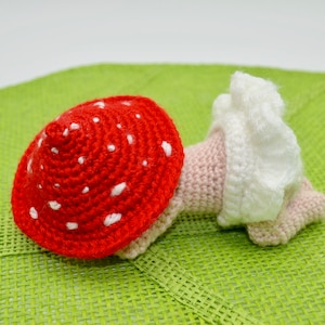 Crochet Toadstool Amigurumi Pattern ,Crochet Newborn Baby Outfit Pattern, Crochet Sleeping Baby Doll Pattern - Mushroom, Toadstool