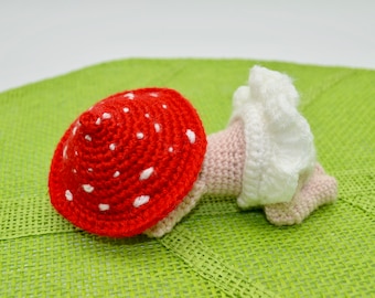 Crochet Toadstool Amigurumi Pattern ,Crochet Newborn Baby Outfit Pattern, Crochet Sleeping Baby Doll Pattern - Mushroom, Toadstool