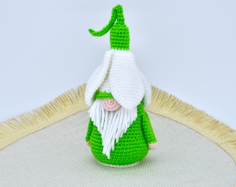 Crochet Gnome, Snowdrop Gnome Crochet Pattern, Crochet Flower, Amigurumi Gnome Doll, Garden Gnome