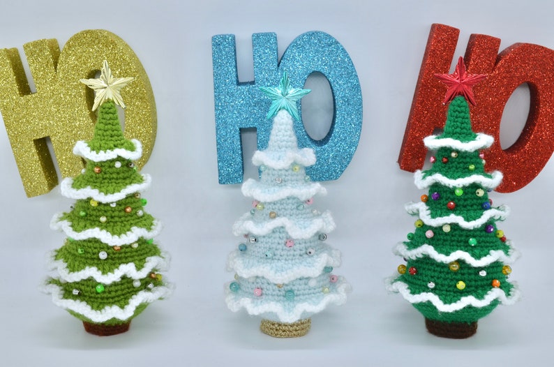 Crochet Christmas Tree Pattern, Crochet Amigurumi Christmas Tree Ornament Pattern image 3