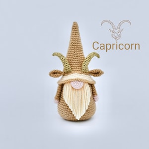 Crochet Capricorn Sign, Astrological Sign, Zodiac Sign Gnome Crochet Pattern, Crochet Capricorn Gnome Pattern