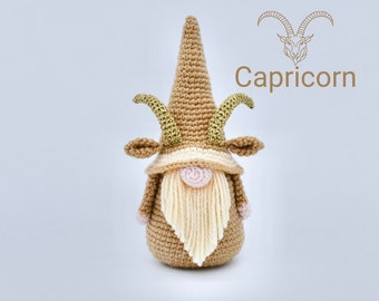 Crochet Gnome Capricorn Sign, Astrological Sign, Zodiac Sign Gnome Crochet Pattern, Crochet Capricorn Gnome Pattern