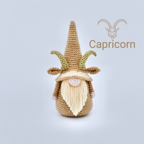 Crochet Gnome Capricorn Sign, Astrological Sign, Zodiac Sign Gnome Crochet Pattern, Crochet Capricorn Gnome Pattern
