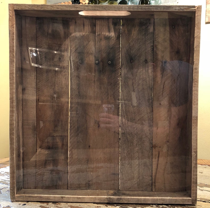 Large Wall Hanging Cork Holder Pallet Wood / Plexiglass Etsy