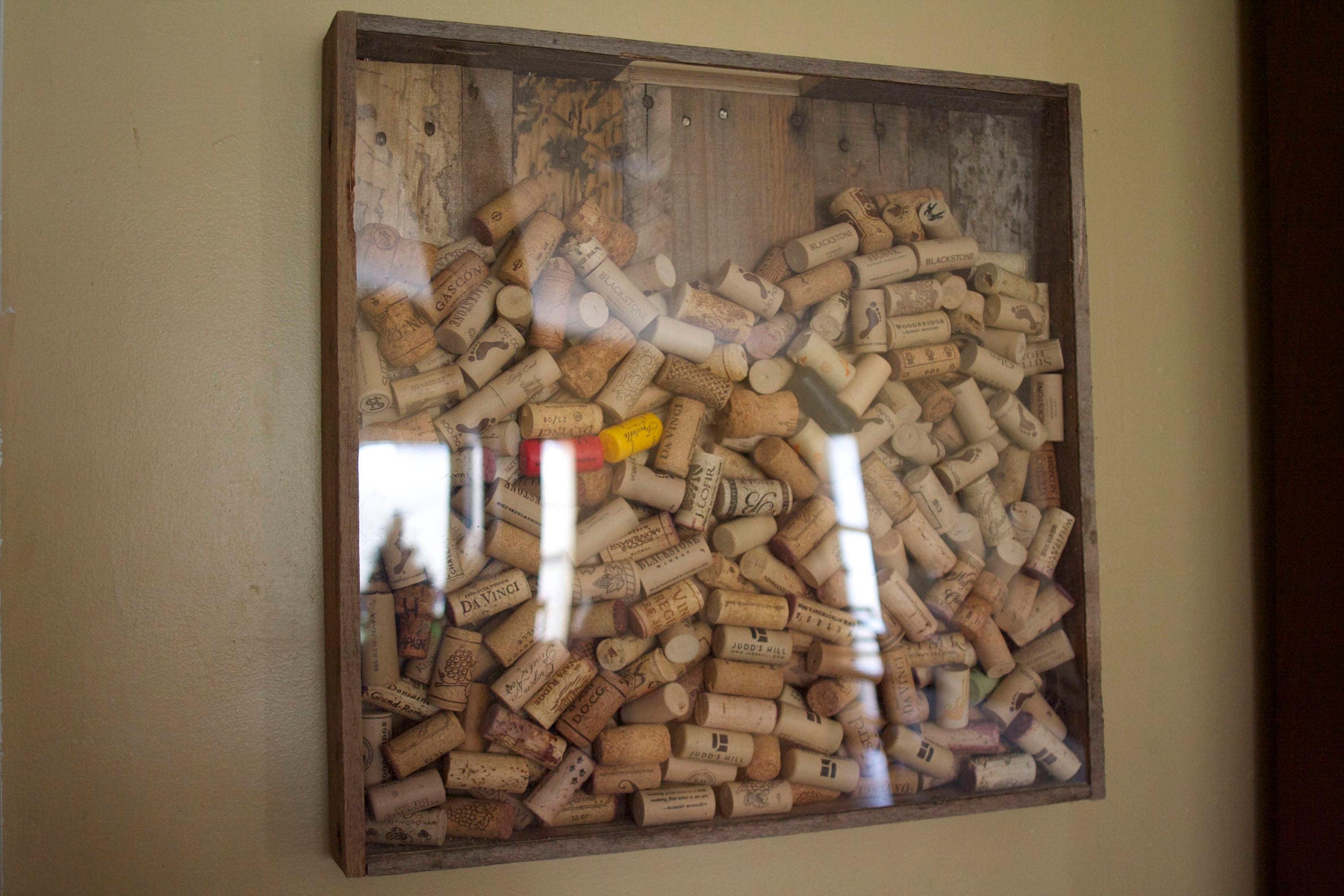 Large Wall Hanging Cork Holder Pallet Wood / Plexiglass Etsy