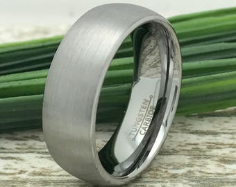 8mm Tungsten Ring, Engraved Date Ring, Couples Names Ring, Roman Numeral Ring, Coordinates Ring, Couple Promise Ring, Wife Name Ring