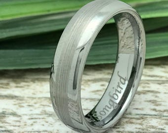 6mm Wolframring, Hochzeitsdatum Ring, römische Ziffer Ring, Koordinaten Ring, benutzerdefinierter Versprechen Ring für ihn, Frau Namensring
