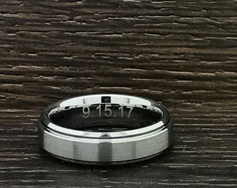 6mm Titanium Ring, Personalized Custom Engraved Titanium Wedding Ring, Comfort Fit, Brushed Finish Titanium Wedding Ring