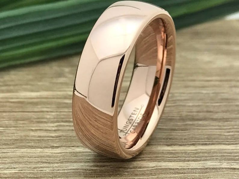 His And Her Ring Set Matching Couple Ring 7mm5mm Rose Gold Tungsten Rings Couple Promise Rings Couples Ring Set Couples Names Rings