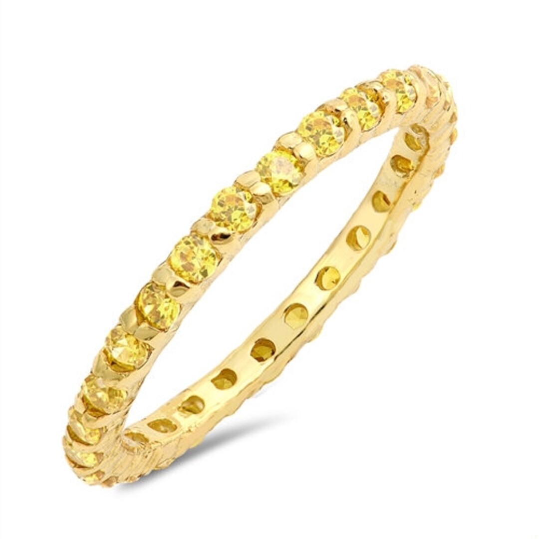 Gold Eternity Band. High Quality Cz Gold Ring Gold Stacking Etsy