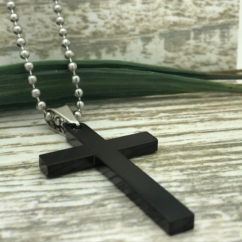 Men's Cross Necklace Personalized Engrave the Lord's Etsy