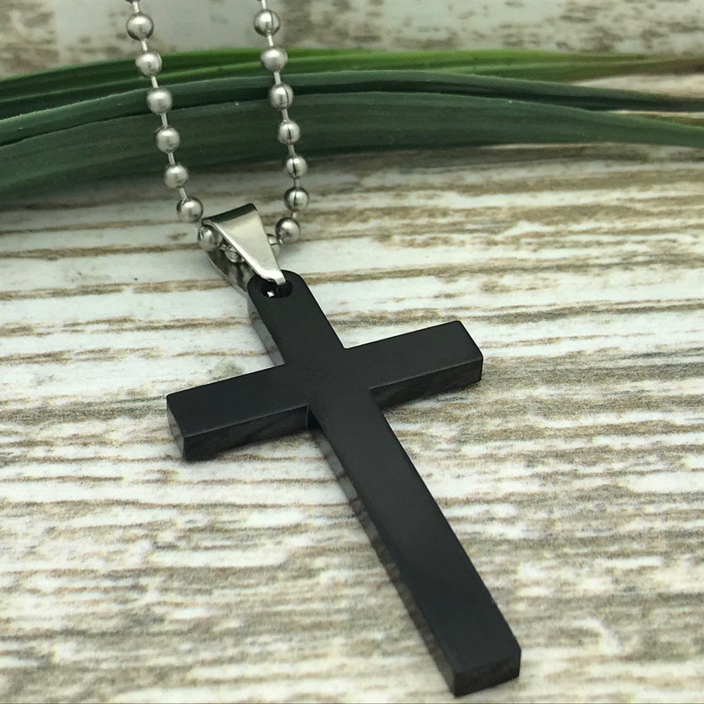Men's Cross Necklace Personalized Engrave the Lord's Etsy
