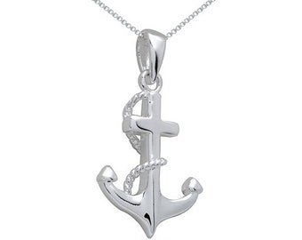 Anchor Necklace, Anchor Charm Pendant, Women's Anchor Necklace, Sterling Silver Anchor Necklace, Gift For Her, Beach Wedding Accessory