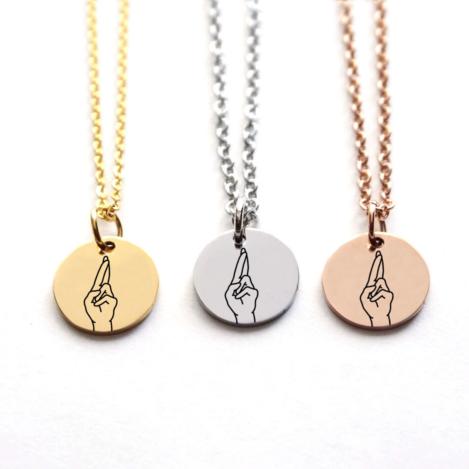 Fingers crossed necklace Clearance