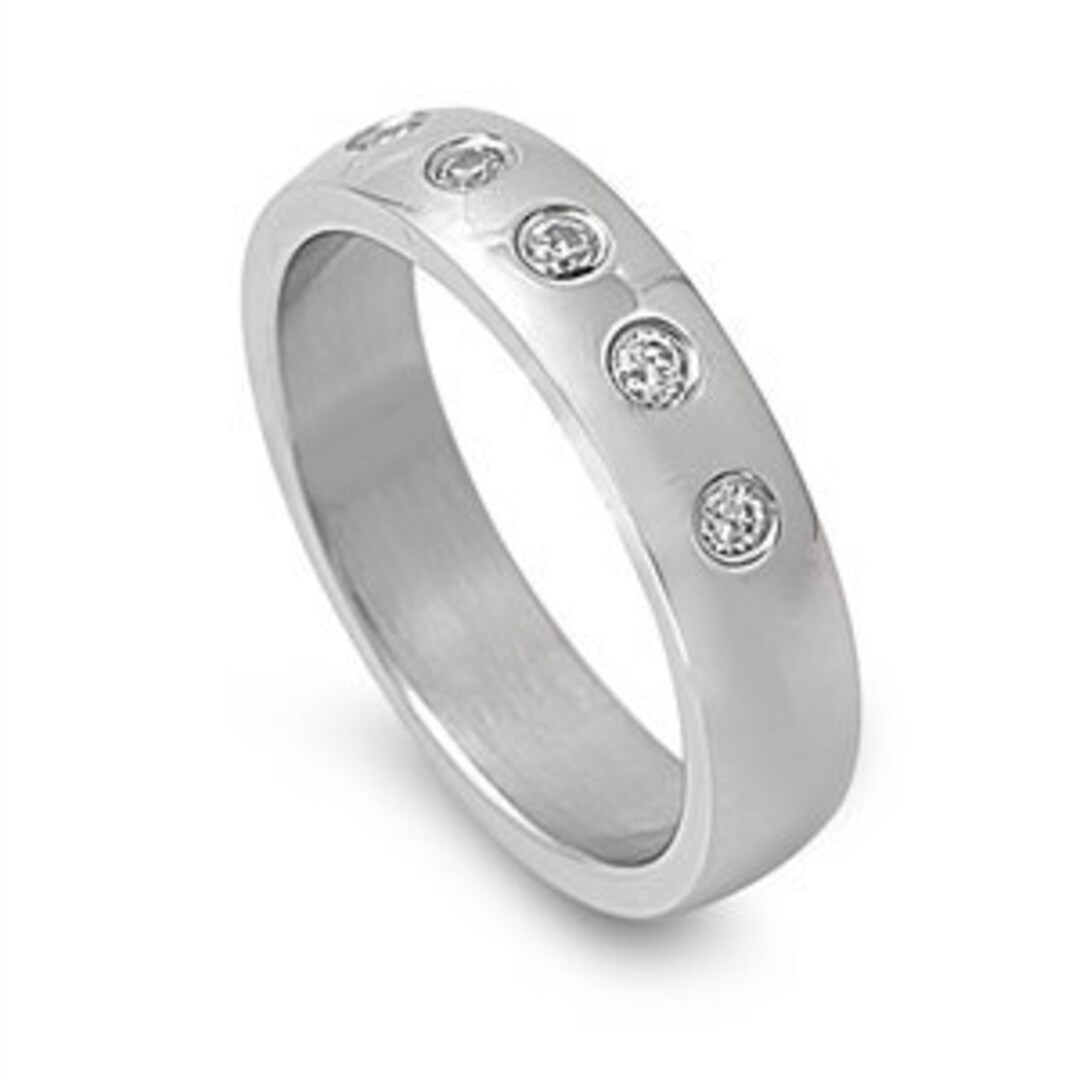 5mm Stainless Steel Wedding Ring Wedding Date Ringcouples Etsy