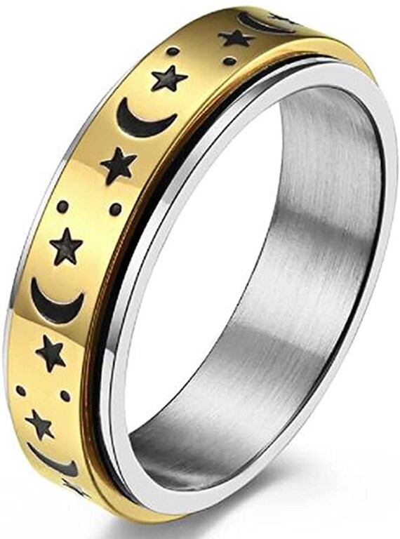 Engraved Spinning Fidget Ring - Custom Anxiety Relief Ring