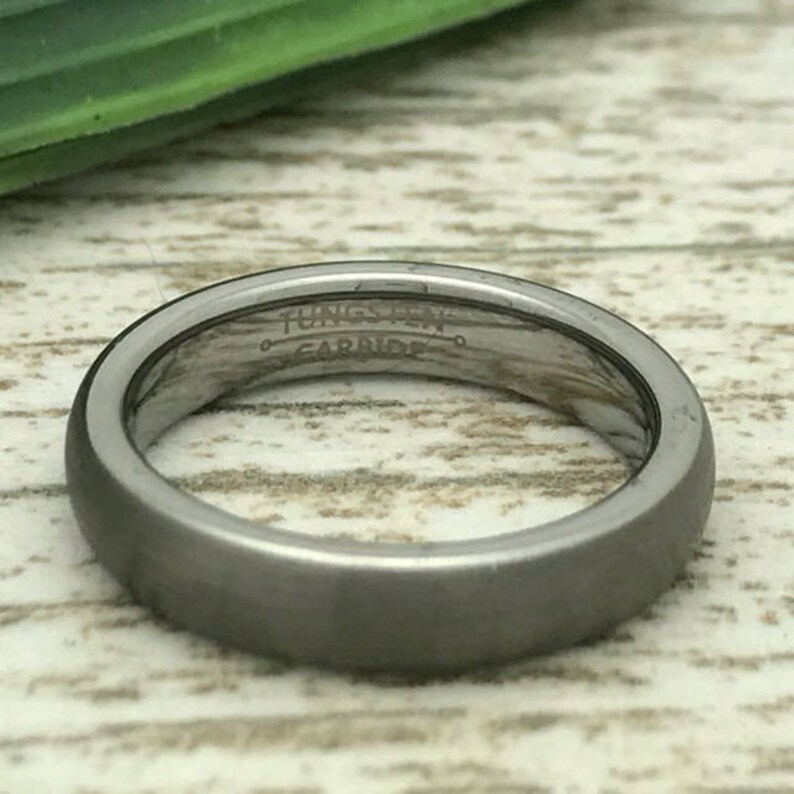 Personalized Custom Engrave Tungsten Ring FREE ENGRAVING Men/'s Tungsten Wedding Ring 4mm Tunsgten Wedding Ring Comfort Fit