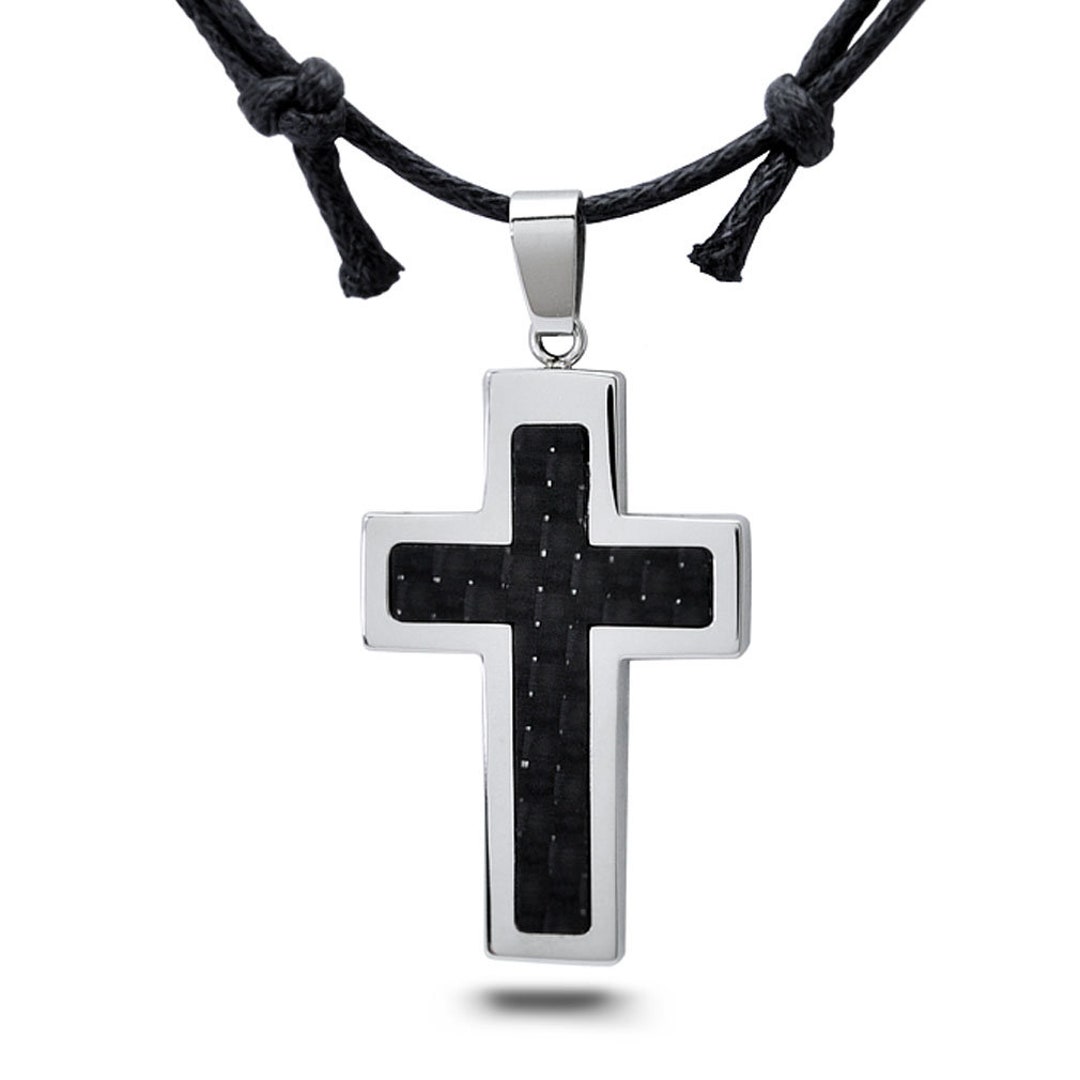 Men's Cross Necklace Personalized Engraved Cross Pendant Etsy