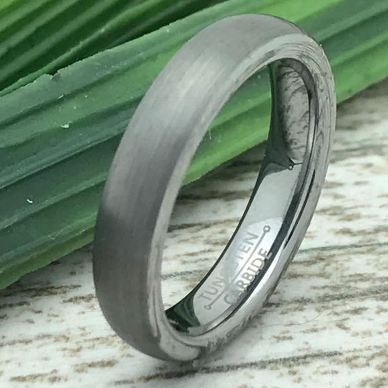 Personalized Custom Engrave Tungsten Ring FREE ENGRAVING Men/'s Tungsten Wedding Ring 4mm Tunsgten Wedding Ring Comfort Fit